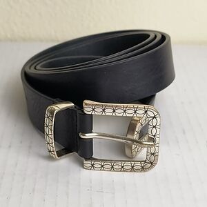 Officina Belts Genuine Leather MADE In Italy Size L Black Engraving